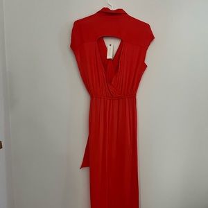 Anthropologie, XS, fire orange wrap dress, brand new tags on.